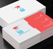 Niebieski atomizer, Usługi domowe, Firma sprzątająca - Wizytówki Netprint