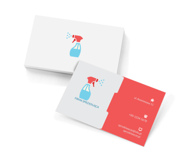 Niebieski atomizer, Usługi domowe, Firma sprzątająca - Wizytówki Netprint szablony online