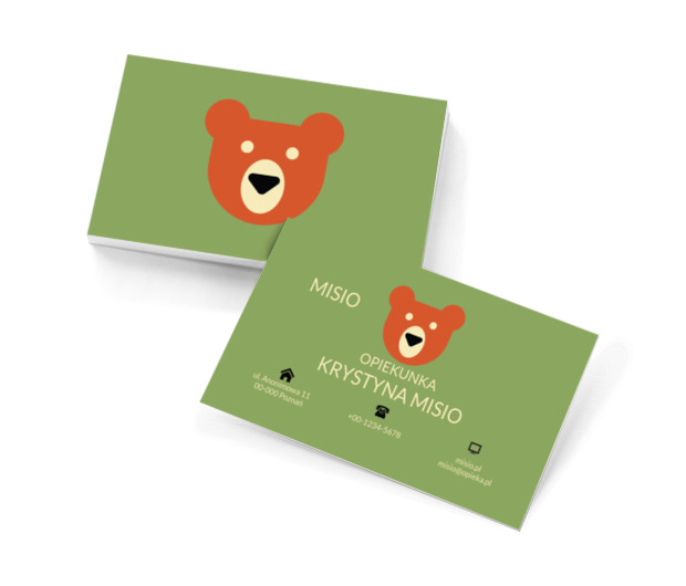 Rudy miś, Usługi domowe, Opieka nad dziećmi - Wizytówki Netprint szablony online