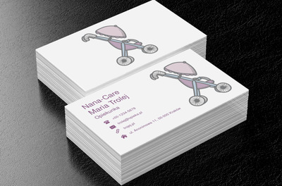 Różowy wózek dziecięcy, Usługi domowe, Opieka nad dziećmi - Wizytówki Netprint