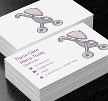 Różowy wózek dziecięcy, Usługi domowe, Opieka nad dziećmi - Wizytówki Netprint