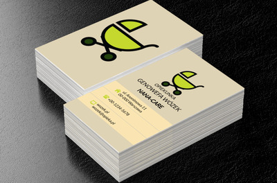 Zielony wózek dziecięcy, Usługi domowe, Opieka nad dziećmi - Wizytówki Netprint