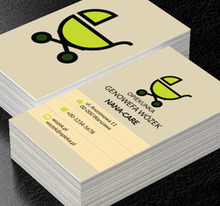 Zielony wózek dziecięcy, Usługi domowe, Opieka nad dziećmi - Wizytówki Netprint