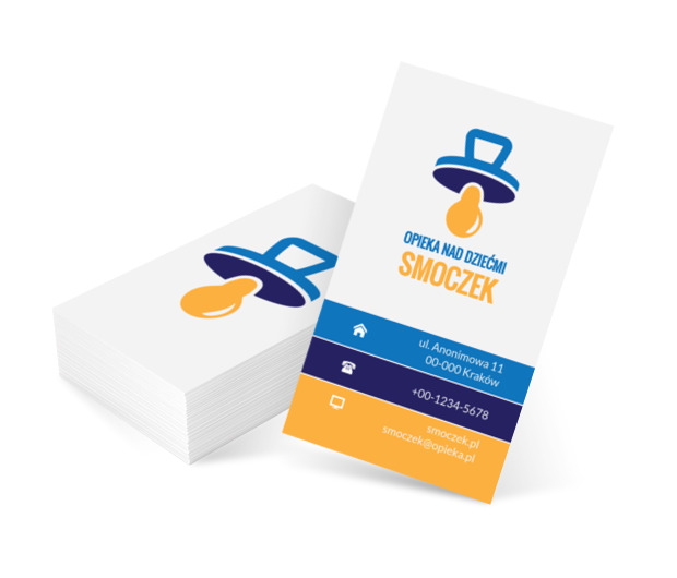 Smoczek dziecięcy, Usługi domowe, Opieka nad dziećmi - Wizytówki Netprint szablony online