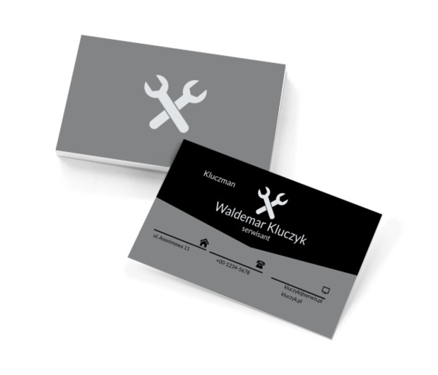 Dwa klucze francuskie, Usługi domowe, Serwisant - Wizytówki Netprint szablony online