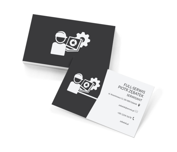 Fachowiec przed komputerem, Usługi domowe, Serwisant - Wizytówki Netprint szablony online
