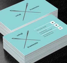 Dwie krzyżujące się igły, Usługi domowe, Usługi krawieckie - Wizytówki Netprint