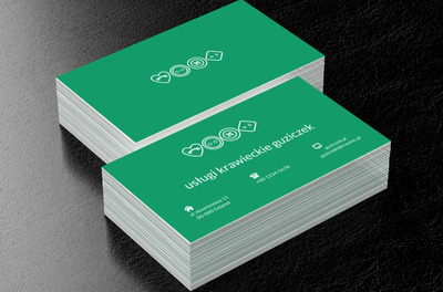 Cztery białe guziki, Usługi domowe, Usługi krawieckie - Wizytówki Netprint