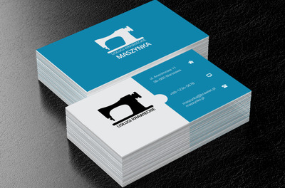 Biała maszyna do szycia, Usługi domowe, Usługi krawieckie - Wizytówki Netprint