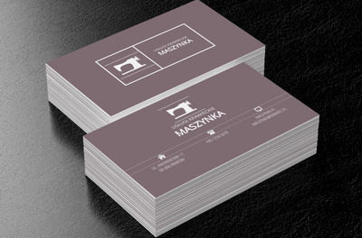 Maszyna do szycia w prostokącie, Usługi domowe, Usługi krawieckie - Wizytówki Netprint