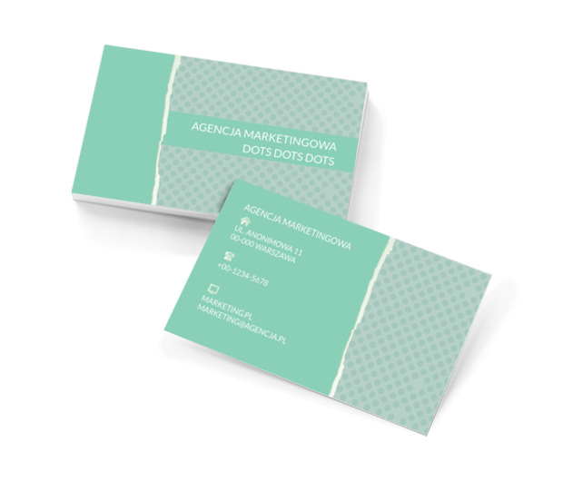 Miętowy deseń, Usługi biurowe, Agencja marketingowa - Wizytówki Netprint szablony online