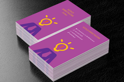 Świecąca żarówka, Usługi biurowe, Agencja marketingowa - Wizytówki Netprint