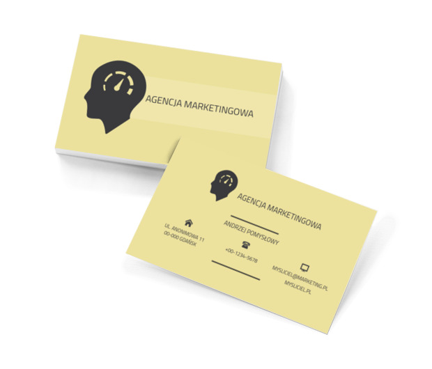 Głowa myśliciela, Usługi biurowe, Agencja marketingowa - Wizytówki Netprint szablony online