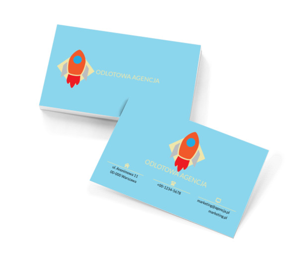 Kolorowa rakieta, Usługi biurowe, Agencja marketingowa - Wizytówki Netprint szablony online