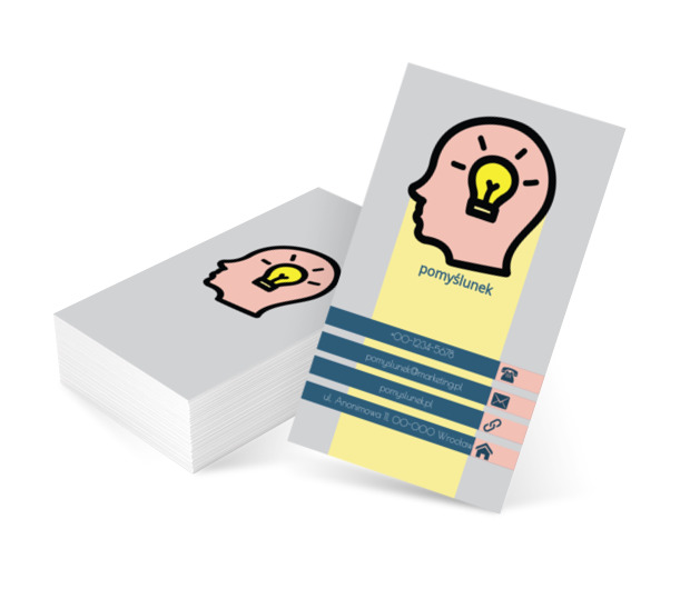 Głowa z żarówką, Usługi biurowe, Agencja marketingowa - Wizytówki Netprint szablony online