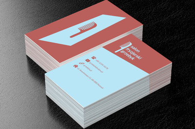 Brązowy grzebień, Zdrowie i uroda, Salon fryzjerski - Wizytówki Netprint