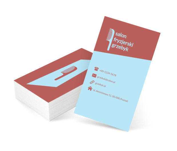 Brązowy grzebień, Zdrowie i uroda, Salon fryzjerski - Wizytówki Netprint szablony online