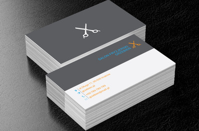 Dwa kolory nożyczek, Zdrowie i uroda, Salon fryzjerski - Wizytówki Netprint