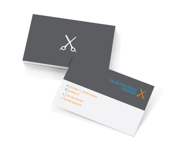 Dwa kolory nożyczek, Zdrowie i uroda, Salon fryzjerski - Wizytówki Netprint szablony online
