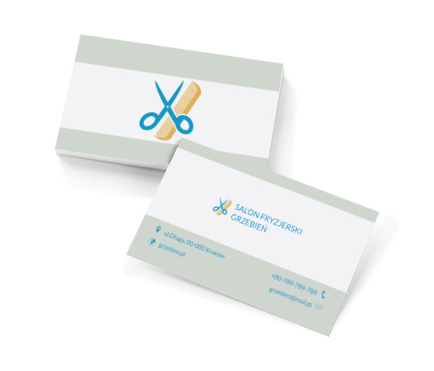 Nożyczki i grzebień, Zdrowie i uroda, Salon fryzjerski - Wizytówki Netprint szablony online