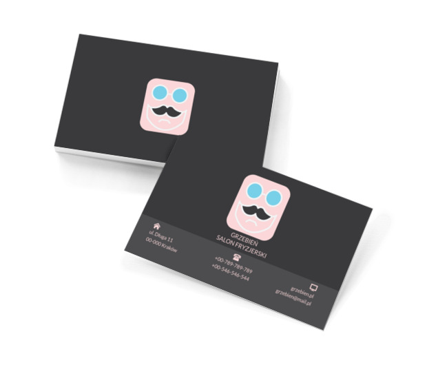 Wesoła twarz, Zdrowie i uroda, Salon fryzjerski - Wizytówki Netprint szablony online