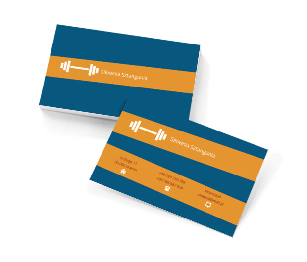 Biała sztanga, Zdrowie i uroda, Siłownia - Wizytówki Netprint szablony online