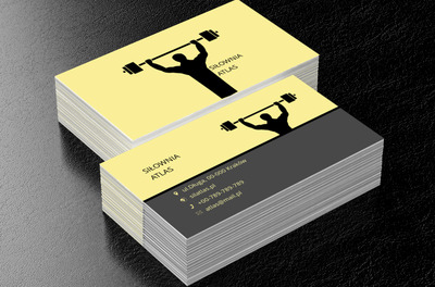 Jednokolorowy siłacz, Zdrowie i uroda, Siłownia - Wizytówki Netprint