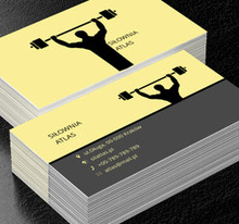 Jednokolorowy siłacz, Zdrowie i uroda, Siłownia - Wizytówki Netprint