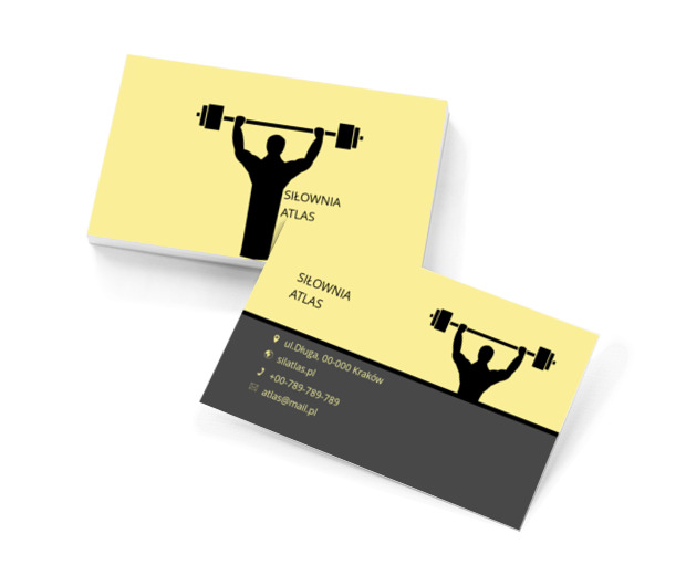 Jednokolorowy siłacz, Zdrowie i uroda, Siłownia - Wizytówki Netprint szablony online