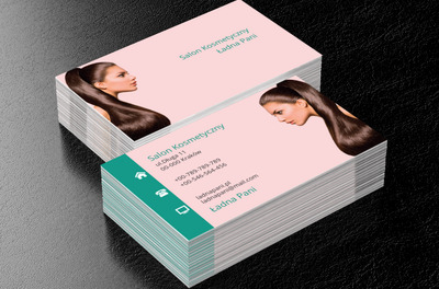 Długowłosa modelka, Zdrowie i uroda, Salon kosmetyczny - Wizytówki Netprint