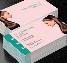 Długowłosa modelka, Zdrowie i uroda, Salon kosmetyczny - Wizytówki Netprint