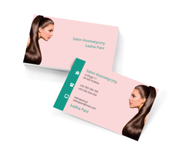 Długowłosa modelka, Zdrowie i uroda, Salon kosmetyczny - Wizytówki Netprint szablony online