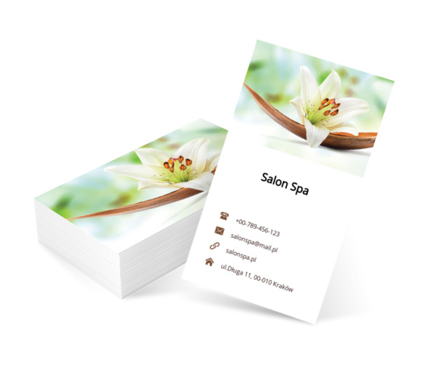 Kwiat lilii, Zdrowie i uroda, SPA - Wizytówki Netprint szablony online
