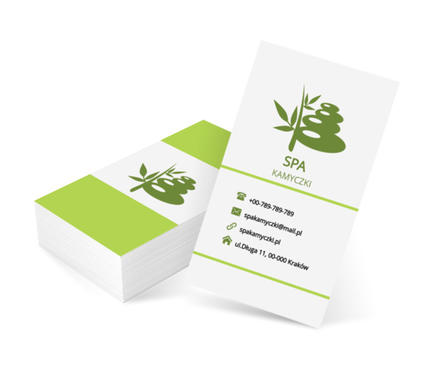 Zielone kamienie, Zdrowie i uroda, SPA - Wizytówki Netprint szablony online