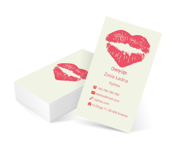 Ponętne usta, Zdrowie i uroda, Stylista - Wizytówki Netprint szablony online