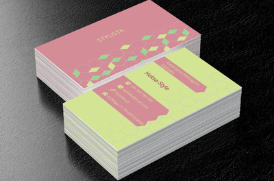 Kolorowe kwadraty, Zdrowie i uroda, Stylista - Wizytówki Netprint