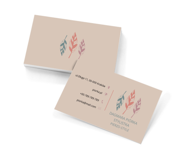 Kolorowe liście, Zdrowie i uroda, Stylista - Wizytówki Netprint szablony online