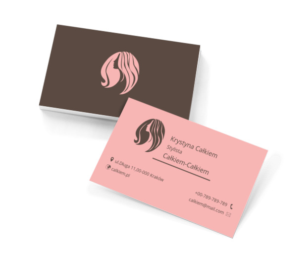 Głowa z profilu, Zdrowie i uroda, Stylista - Wizytówki Netprint szablony online