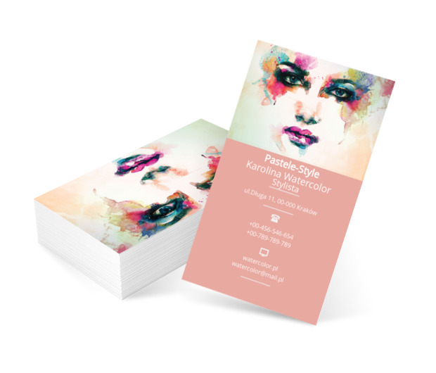 Wielobarwna postać, Zdrowie i uroda, Stylista - Wizytówki Netprint szablony online