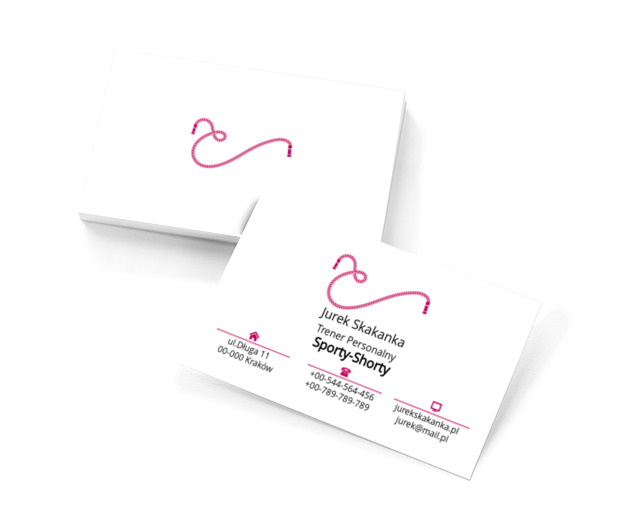 Różowa skakanka, Zdrowie i uroda, Trener personalny - Wizytówki Netprint szablony online