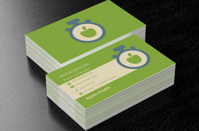 Stoper z jabłkiem, Zdrowie i uroda, Trener personalny - Wizytówki Netprint