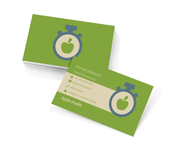 Stoper z jabłkiem, Zdrowie i uroda, Trener personalny - Wizytówki Netprint szablony online