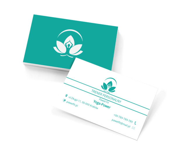 Jogin w kwiecie lotosu, Zdrowie i uroda, Trener personalny - Wizytówki Netprint szablony online