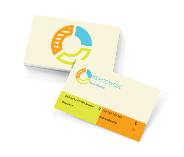 Kolorowy okrąg, Usługi biurowe, Księgowość - Wizytówki Netprint szablony online