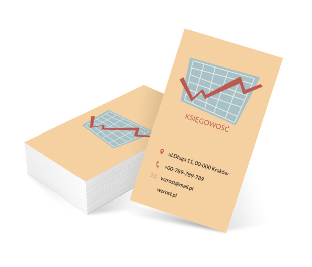 Tabelka z wykresem, Usługi biurowe, Księgowość - Wizytówki Netprint szablony online