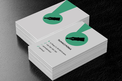 Czarne pióro, Usługi biurowe, Tłumacz - Wizytówki Netprint