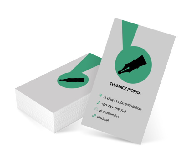 Czarne pióro, Usługi biurowe, Tłumacz - Wizytówki Netprint szablony online
