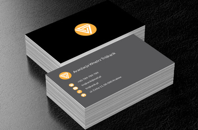 Szare tło z pomarańczowymi elementami, Budownictwo, Aranżacja wnętrz - Wizytówki Netprint