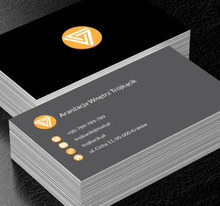 Szare tło z pomarańczowymi elementami, Budownictwo, Aranżacja wnętrz - Wizytówki Netprint