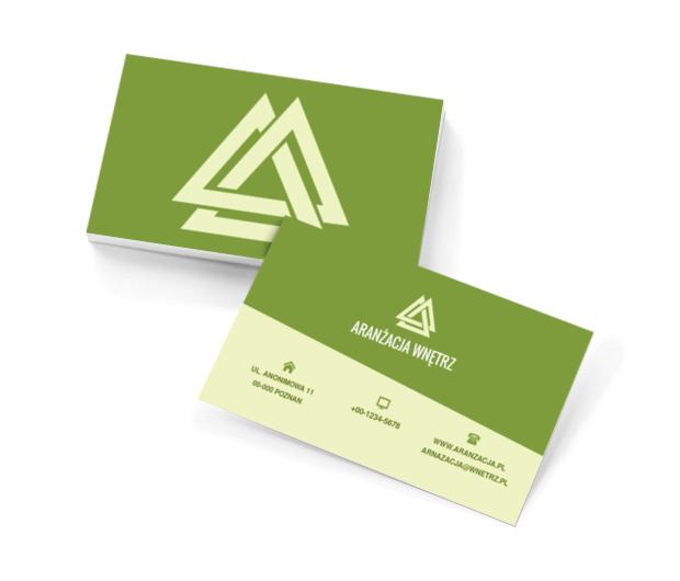 Dwa odcienie zielonego, Budownictwo, Aranżacja wnętrz - Wizytówki Netprint szablony online